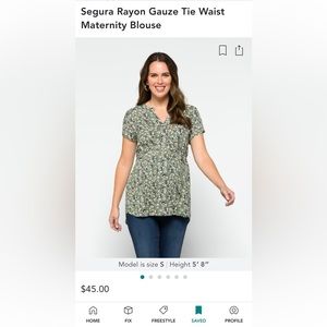 NWT Tie waist Maternity blouse medium